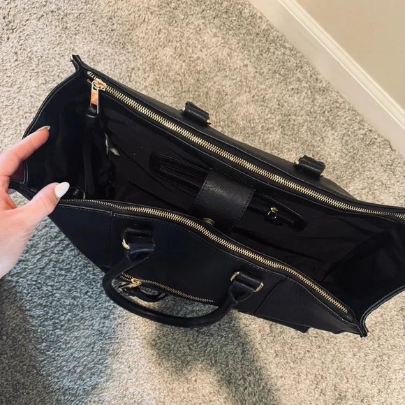 Black Leather Tote Bag - Picture 6 of 12